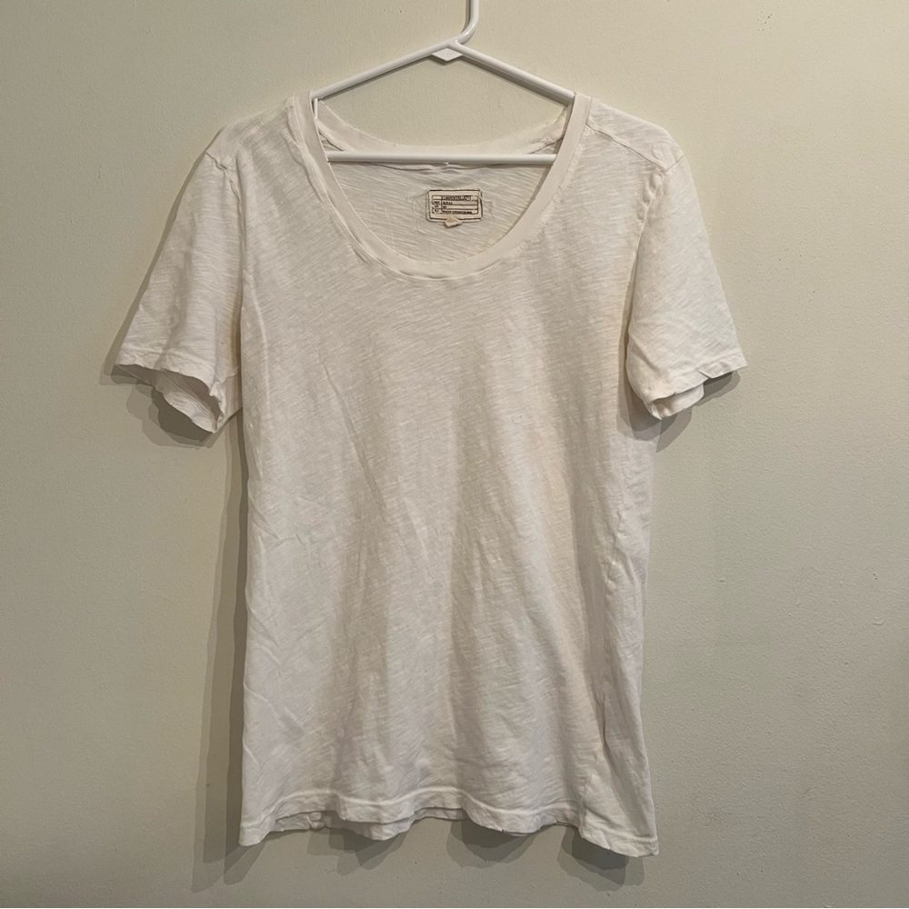 Current/Elliott White Short Sleeve Scoop Neck Tee